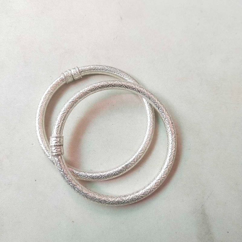 Pure Silver Treditional Openable Kada 1 Pair