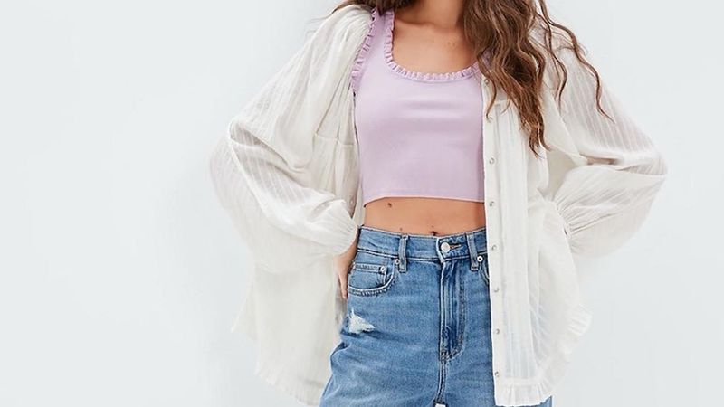White Long Sleeve Beachy Shirt