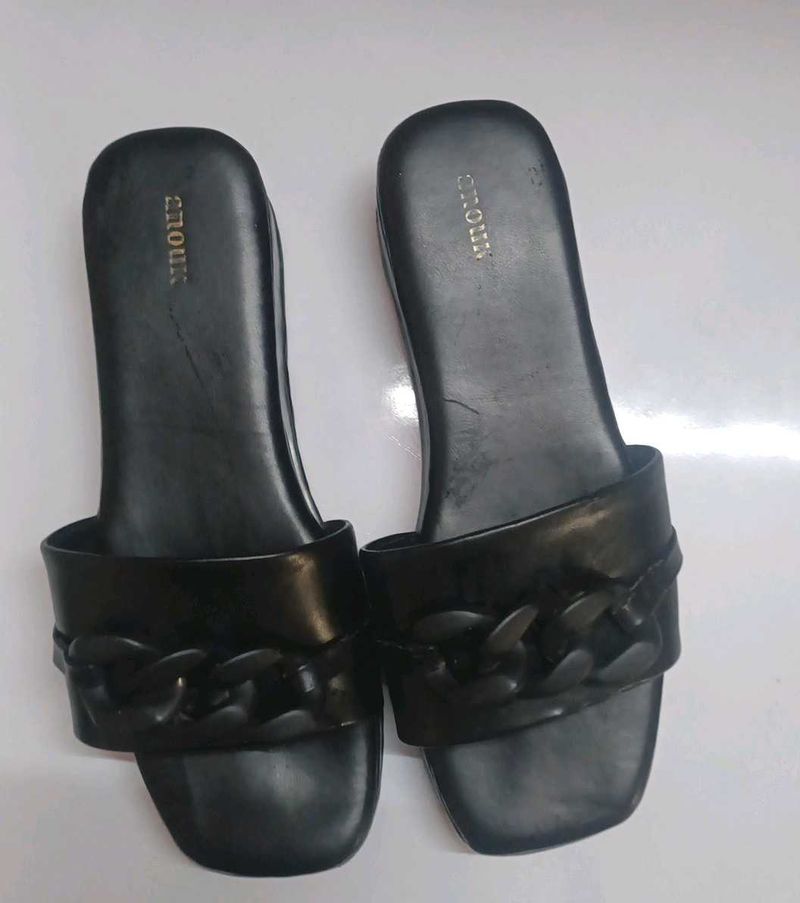 Black Colour Wedges Sandal For Women