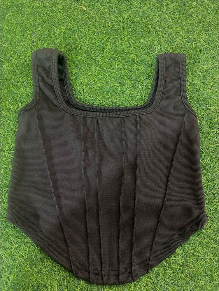 Black Corset Tank Top