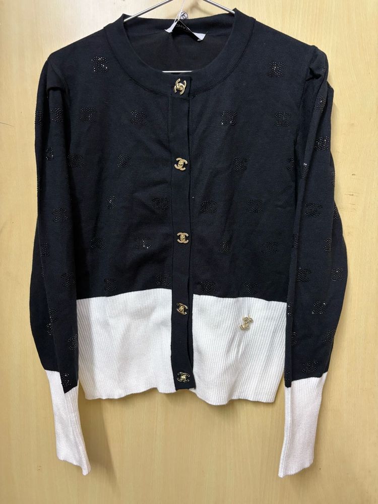 Elegant Black Cardigan made in Thailand