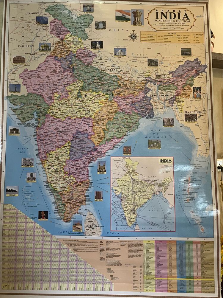 Brand New India Road And Political Map