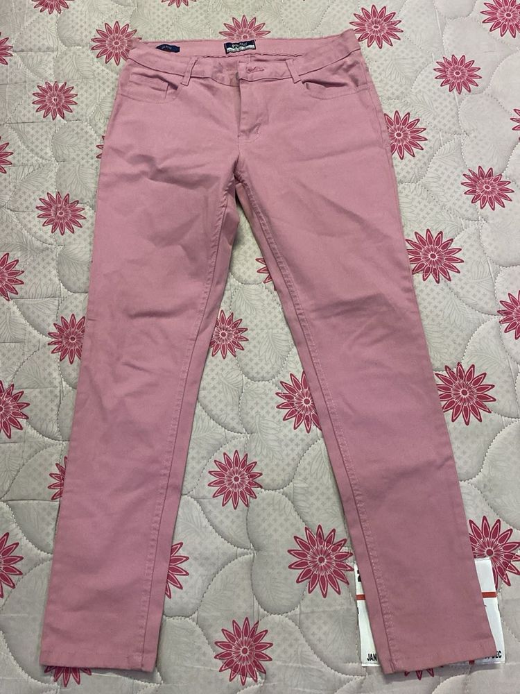 Pink Skinny Fit Trousers