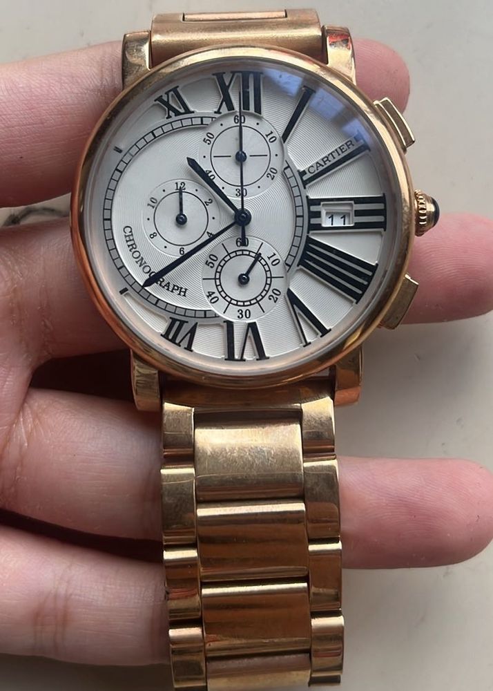 Cartier Chronograph Gold Watch