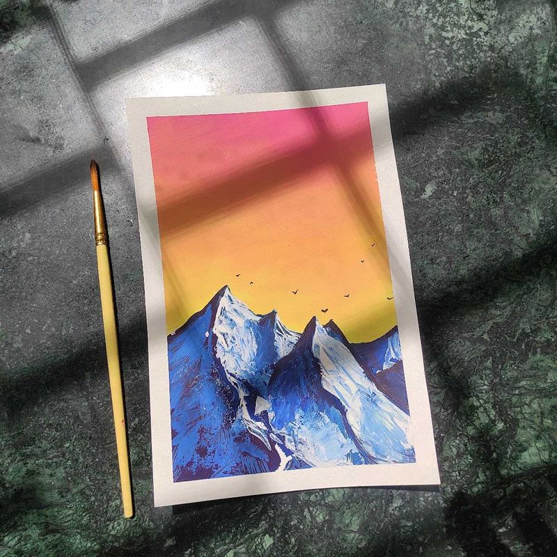 Mountain Sunset Painting