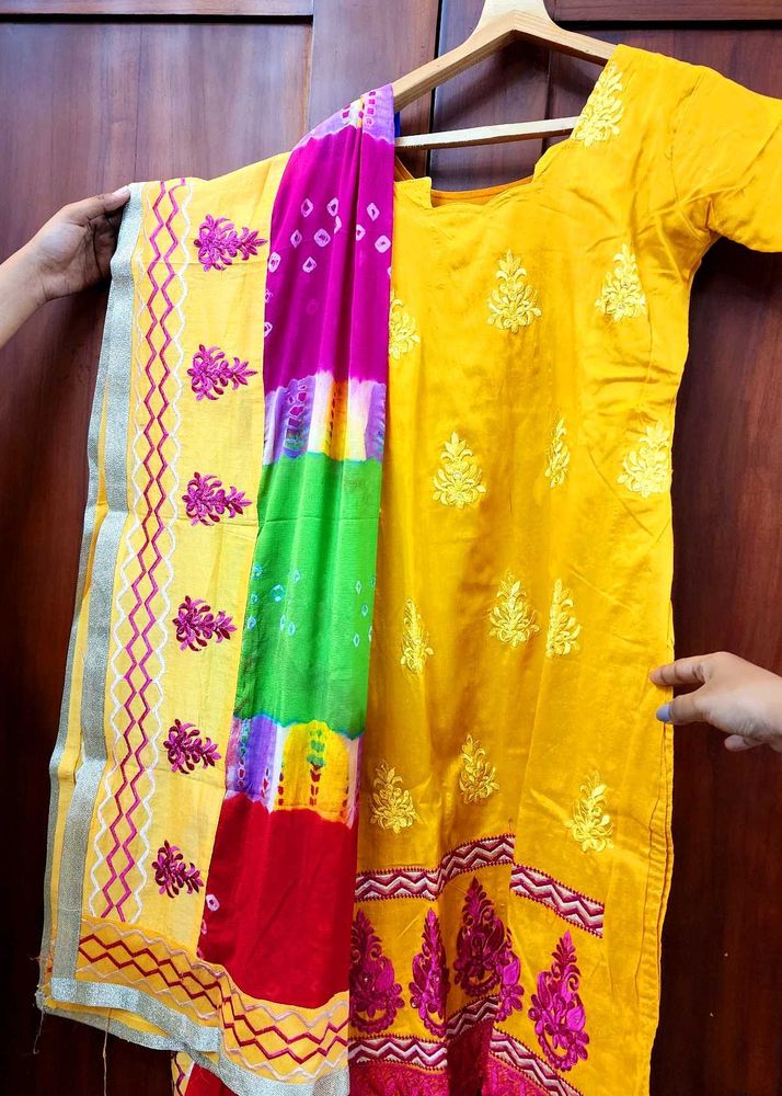 Yellow Embroidered Salwar Kameez