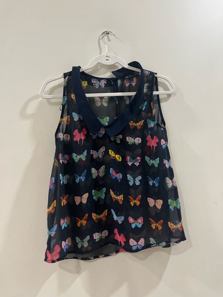 Butterfly Print Top