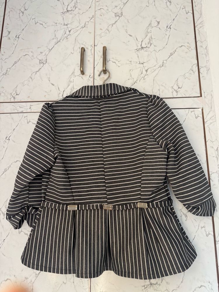Striped Peplum Jacket