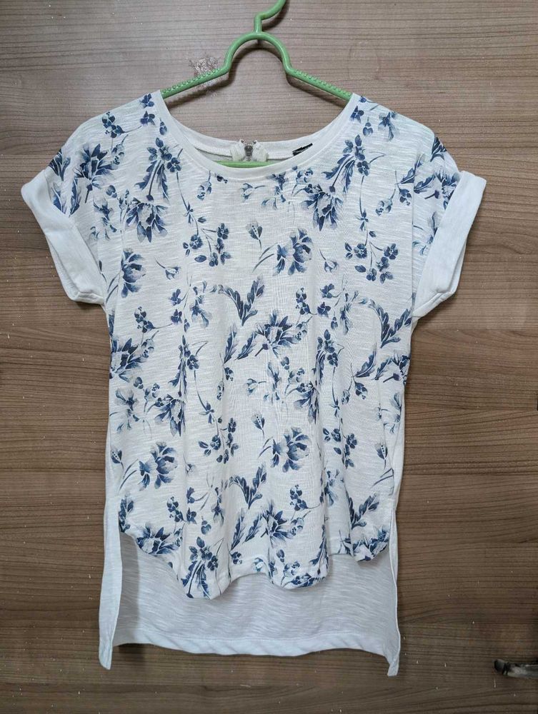 Floral Print High-low Top