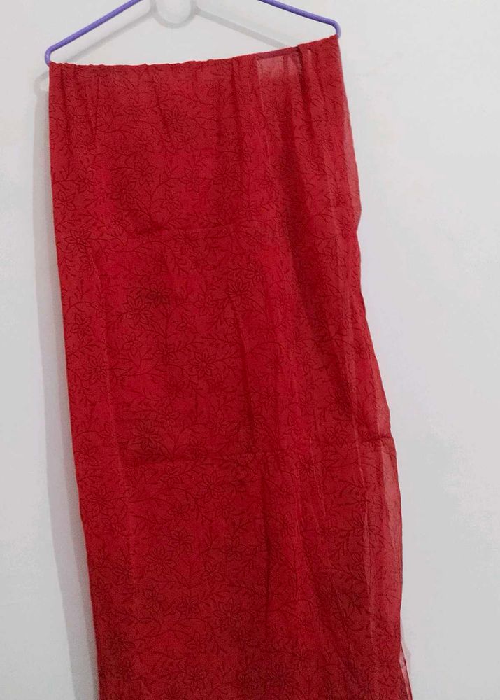 Red Printed Dupatta