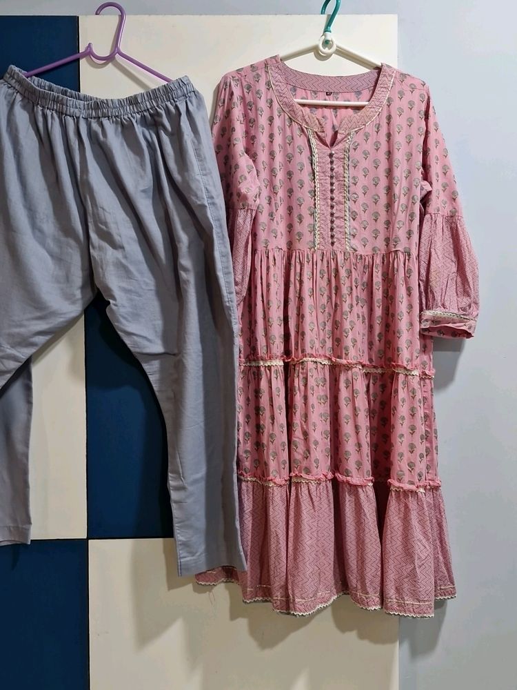 Cotton Frock With Pant