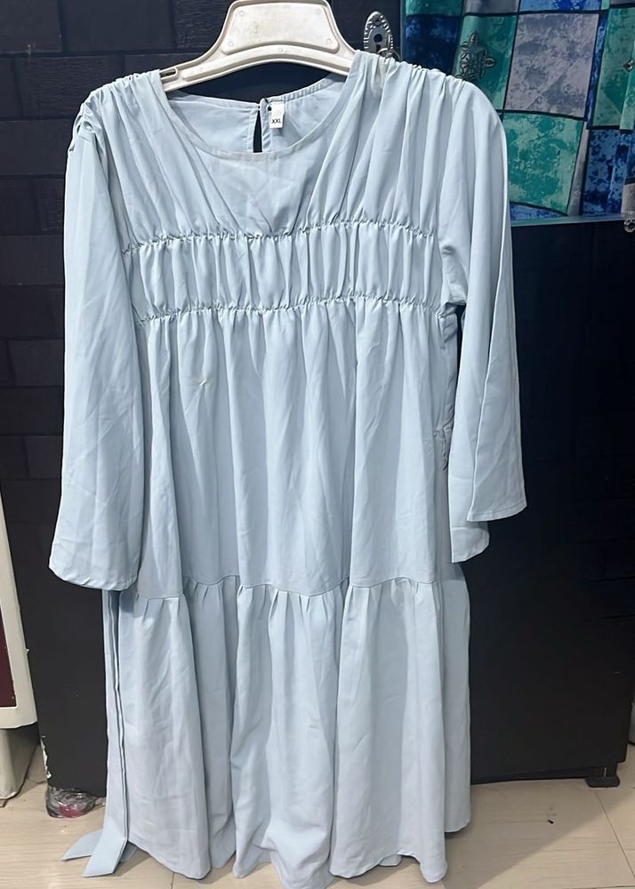 🩵Beautiful Flared Long Top Sky Blue🩵