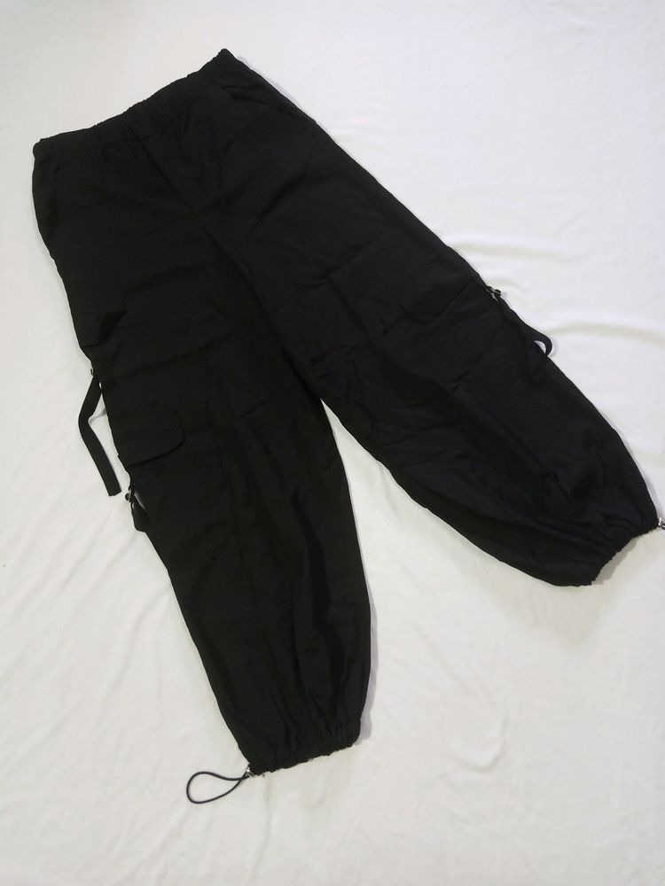 (ZUDIO) Black Cargo For Women | WAIST 28-30 |