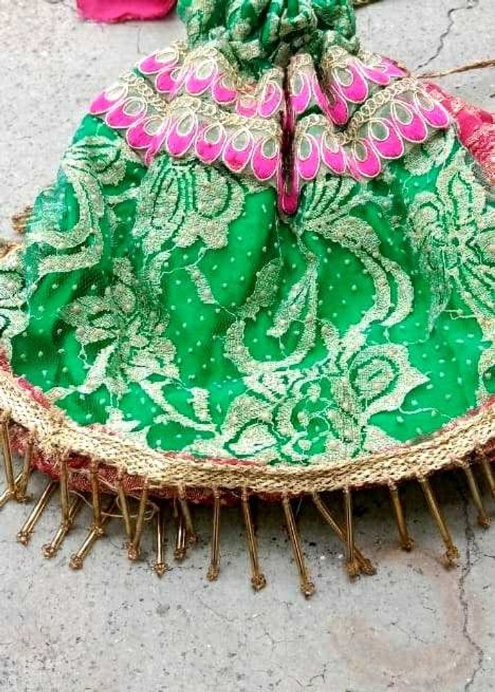 Green &amp; Pink Potli Pouch