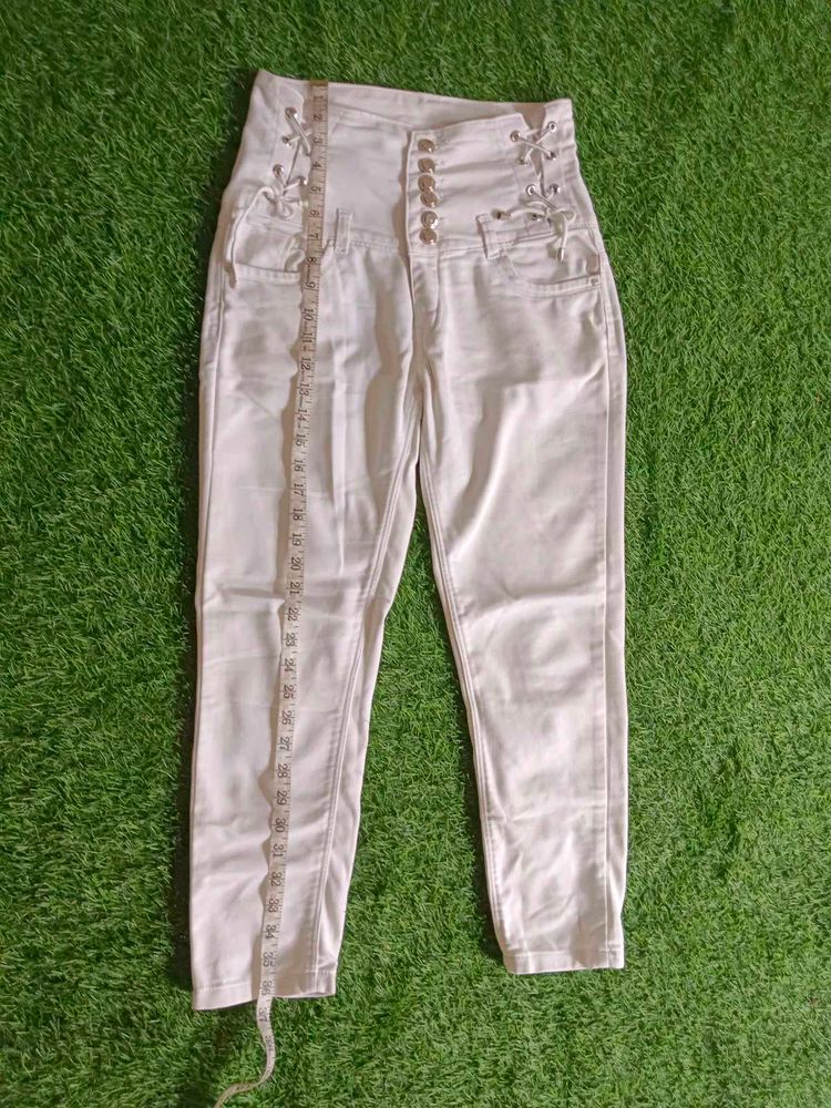 White High waist Jeans Women Trendy