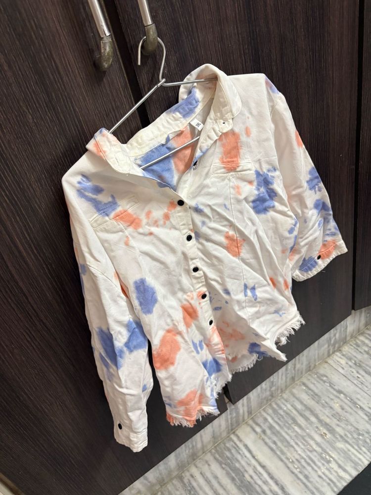Tie-Dye Button-Up Shirt