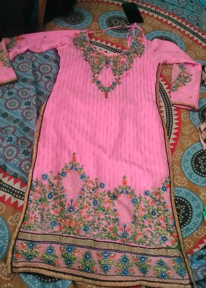 Pink Embroidered Salwar Kameez