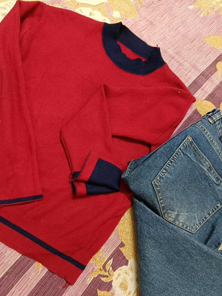 Red &amp; Navy Sweater