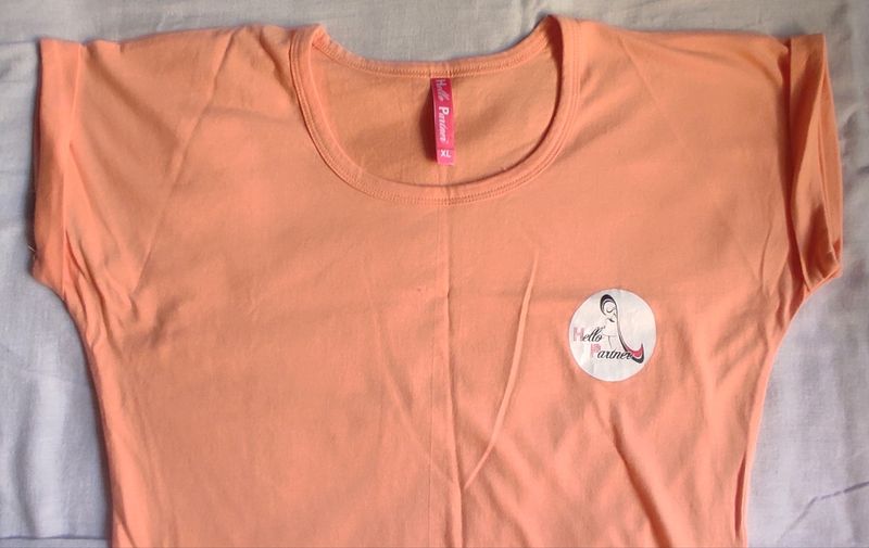 NEW Comfortable T-SHIRT in Shade Of peach