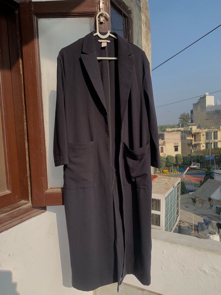 Elegant Black Longline Coat