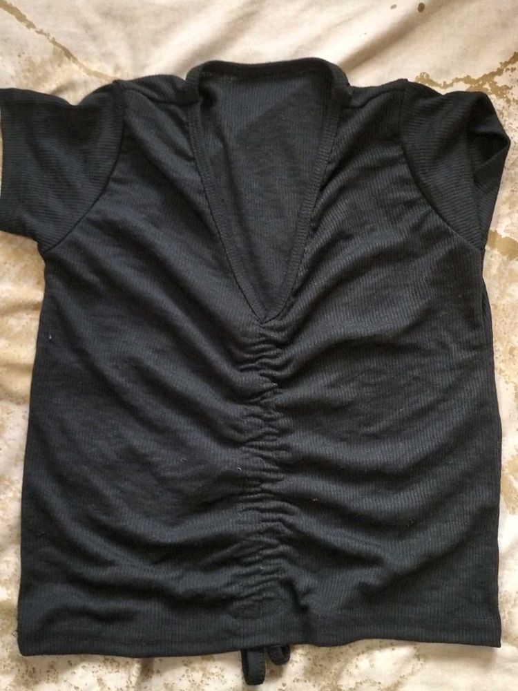 Ribbed V-Neck Top