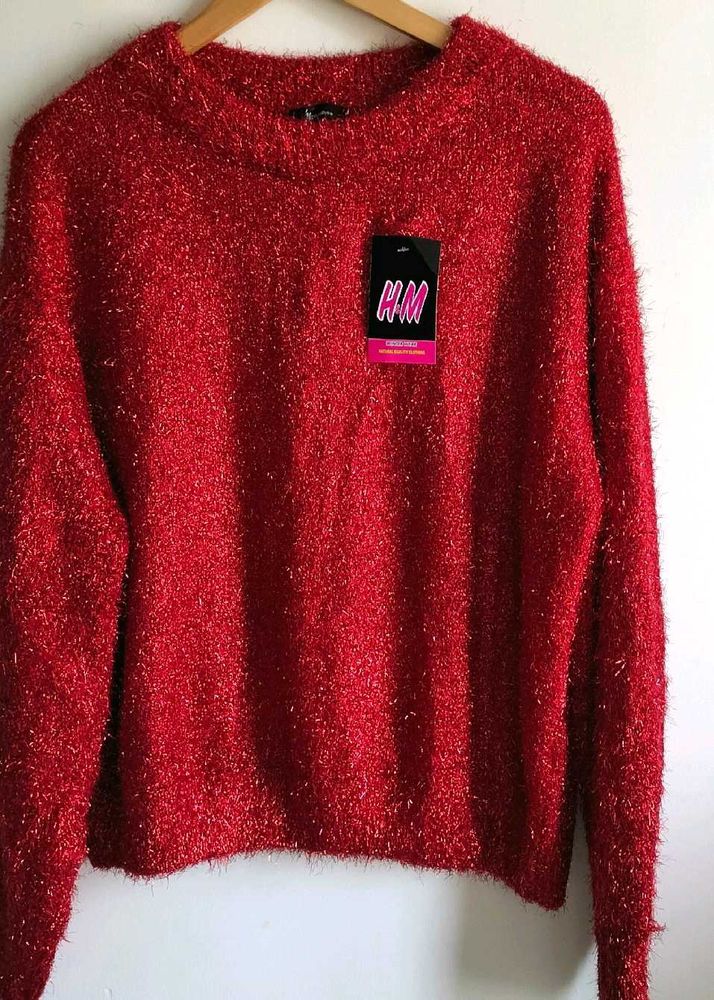 Red Shimmer Sweater