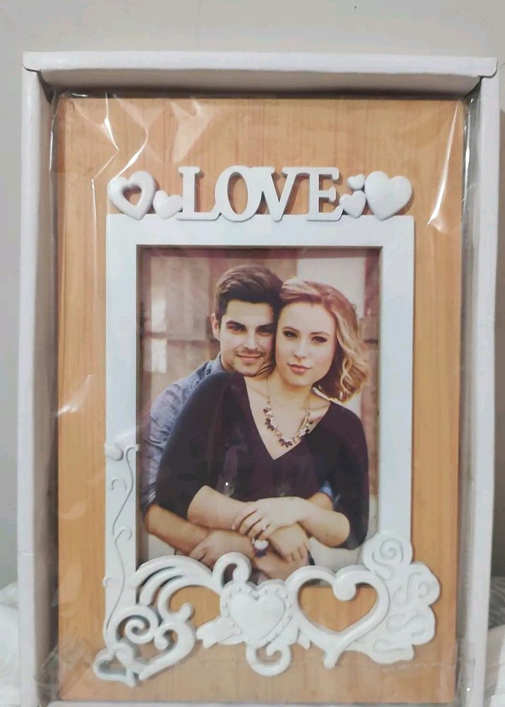 beige white aesthetic photo frame.