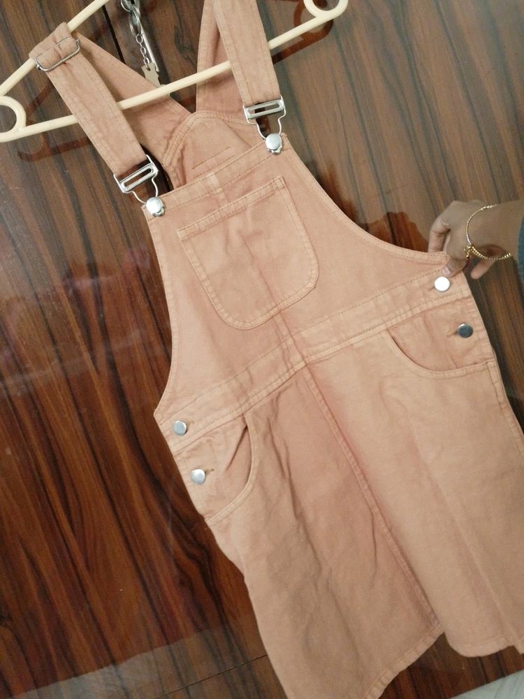 Shein Branded Denim Dungree Dress