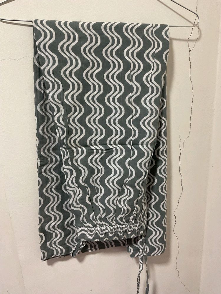 Grey And White Plazo