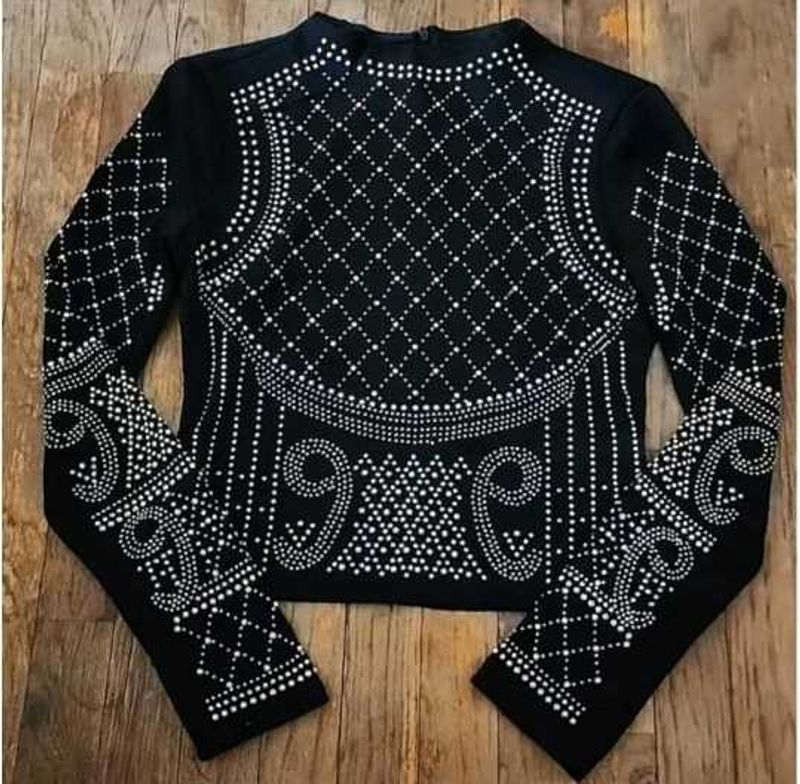 Embellished Black Top