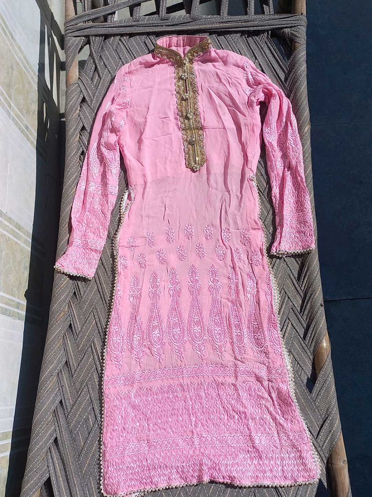 Baby Pink Heavy Kurti