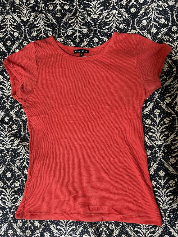 Chemistry-women Solid Ribbed T-shirt Size-small