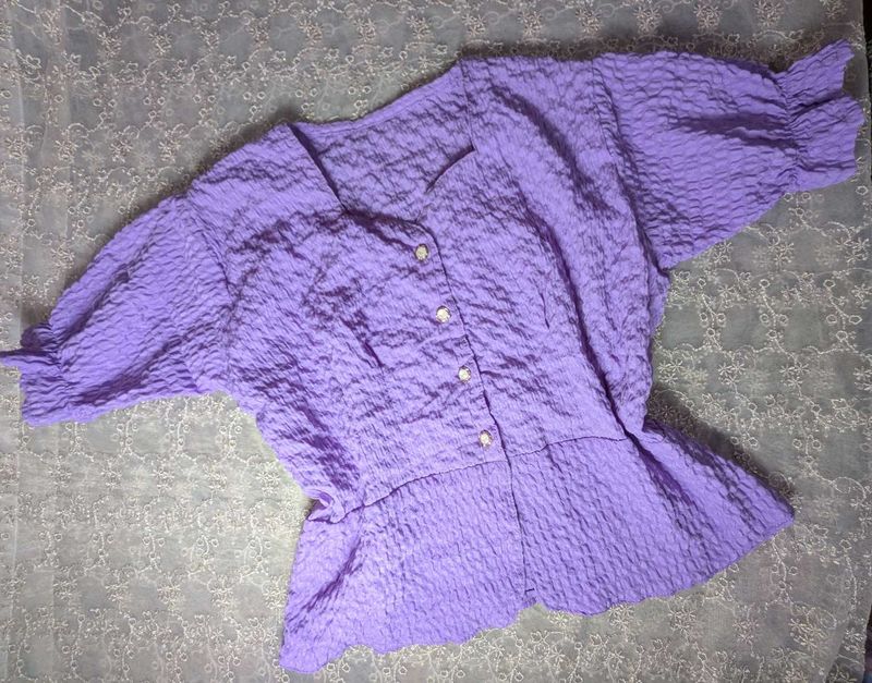 Cute Purple Peplum Top