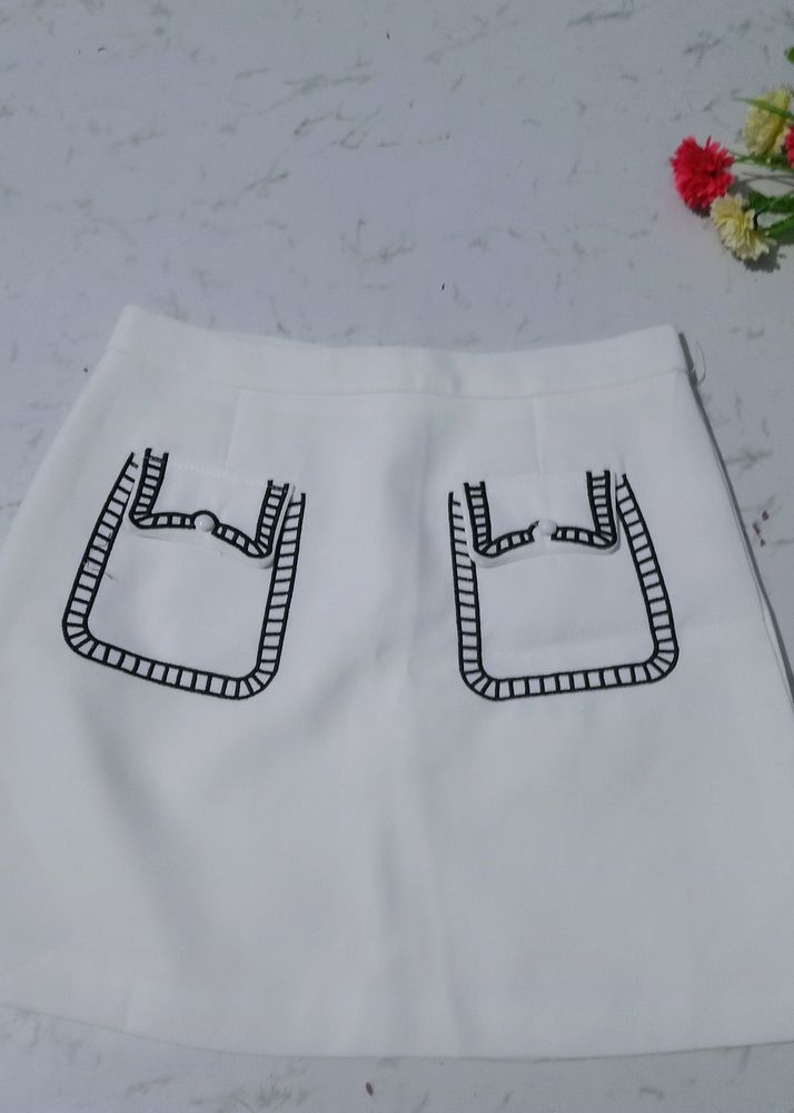 Cute Korean White Skirt