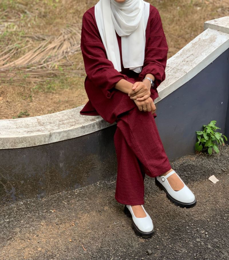 Maroon Textured Co-Ord Set | Elegant &amp; Comfortable
