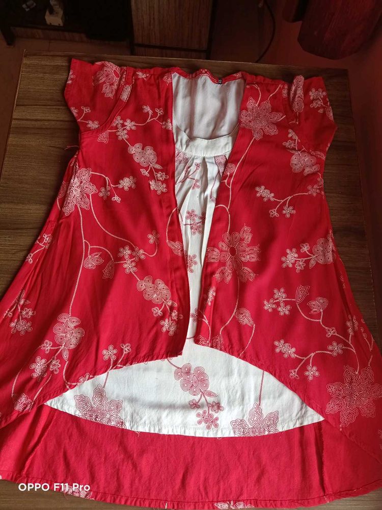 Floral Red Dress