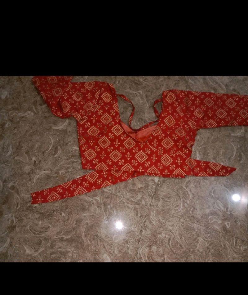 Red Patterned Blouse