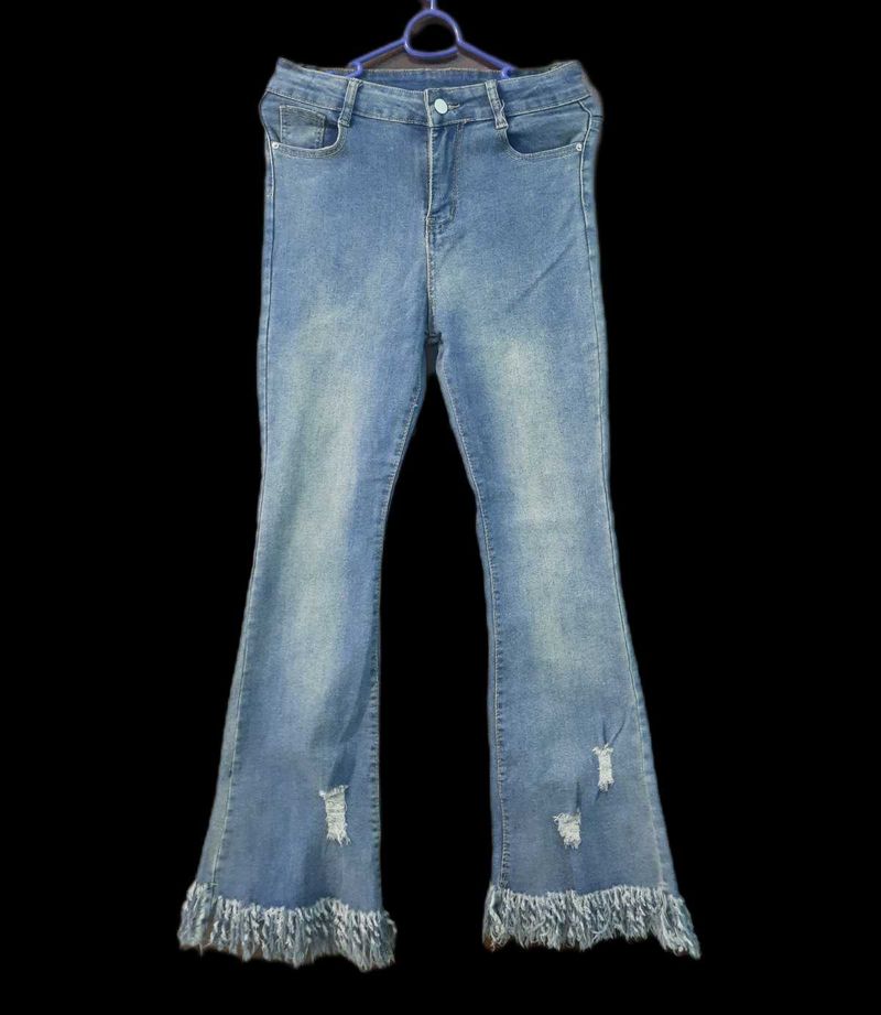 Fringe Bell Bottom Jeans