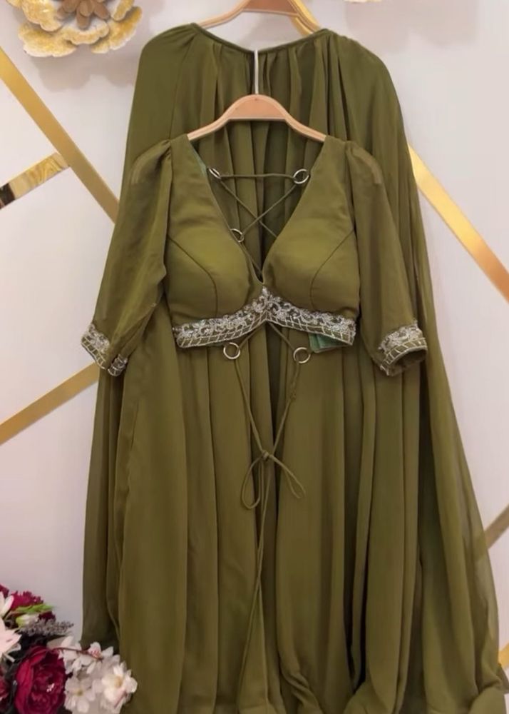 Sexy back criss cross lehenga set