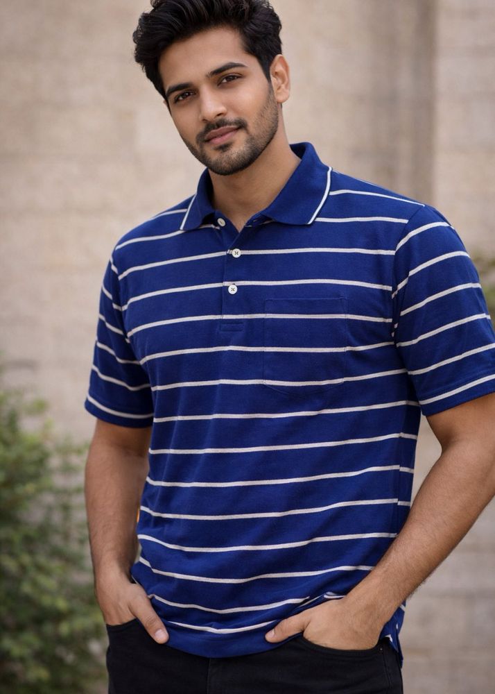 Striped Blue Polo Shirt