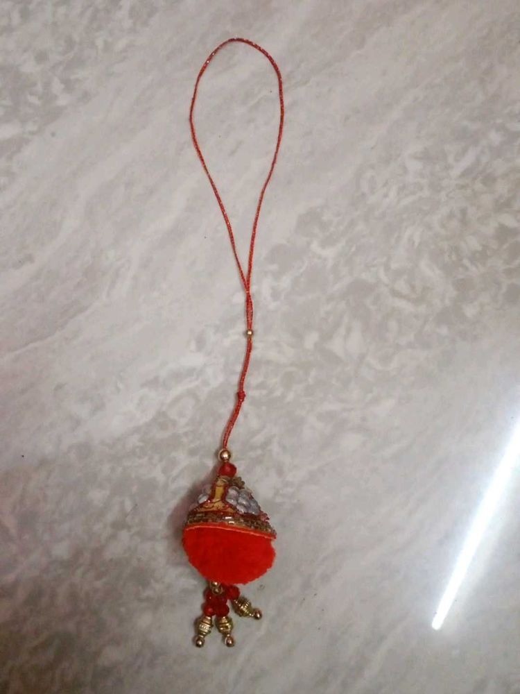 Womens Or Girls Red Beaded Rakhi For Rakshabandhan