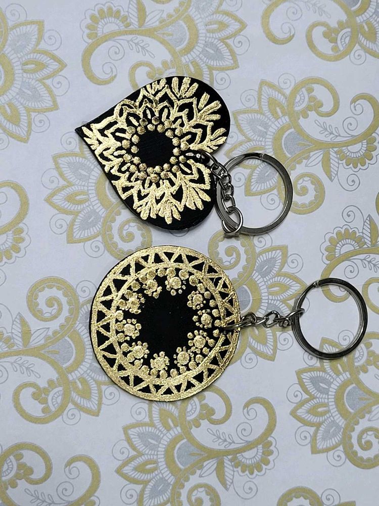 Handcrafted Keychains- Gold(2 )