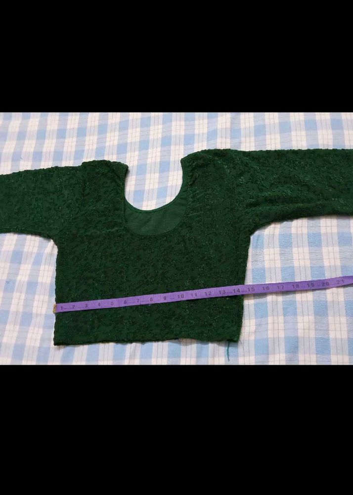 Elegant Green Velvet Blouse