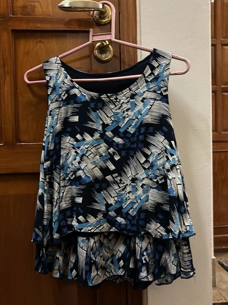 Abstract Print Sleeveless Top