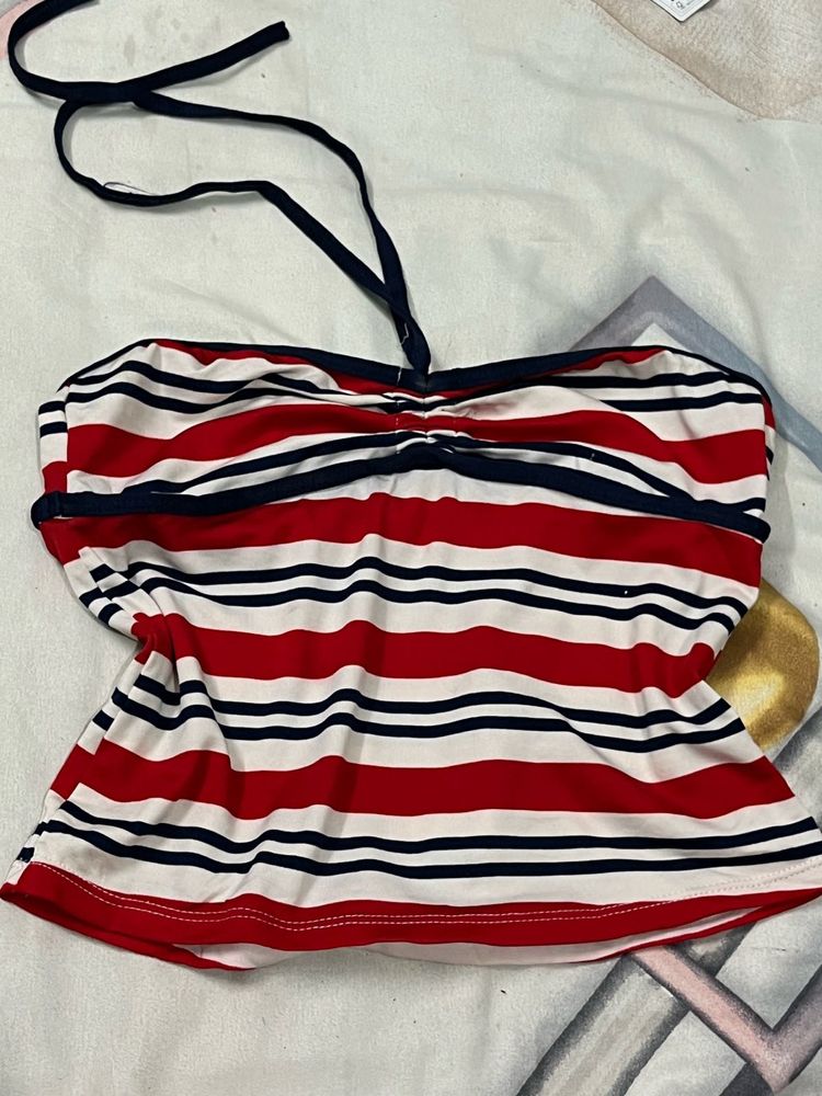 us polo striped tube top