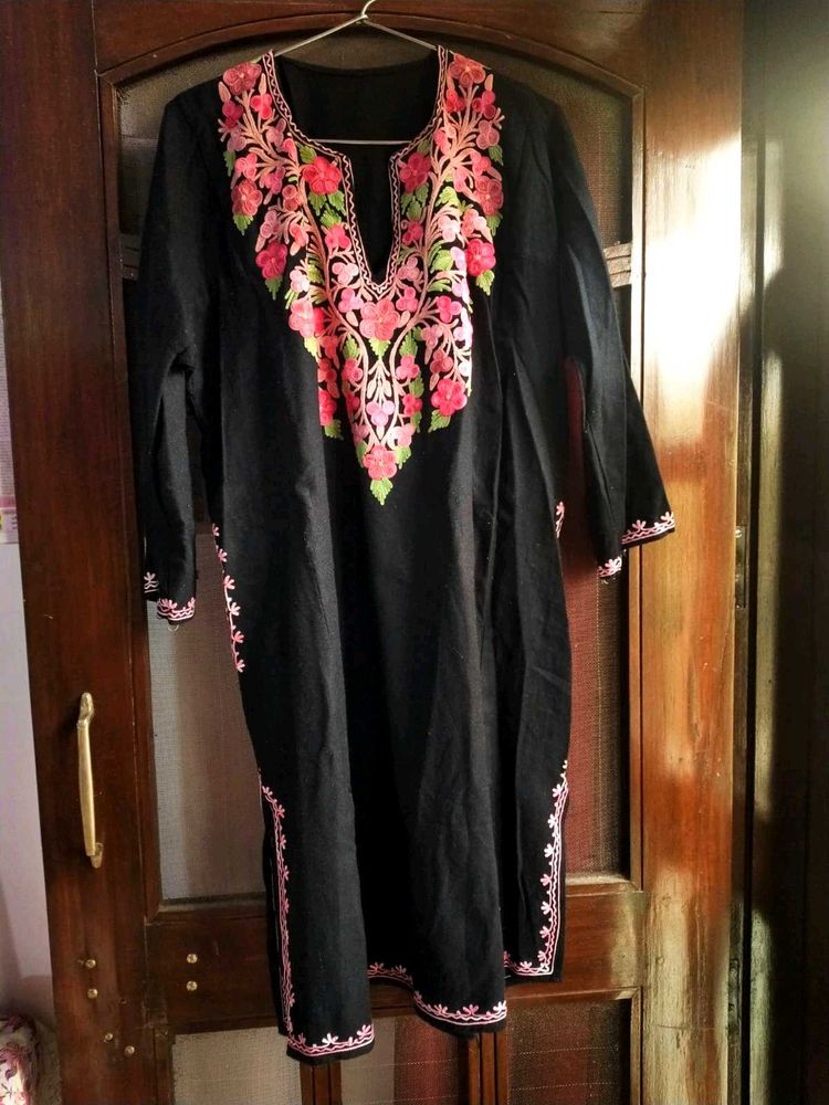 Wool Embroidered Pheran from Kashmir