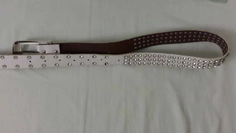 Studded White Belt