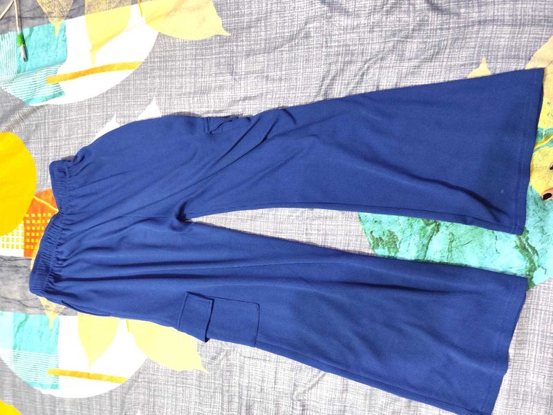 Navy Blue Flare Leg Pants