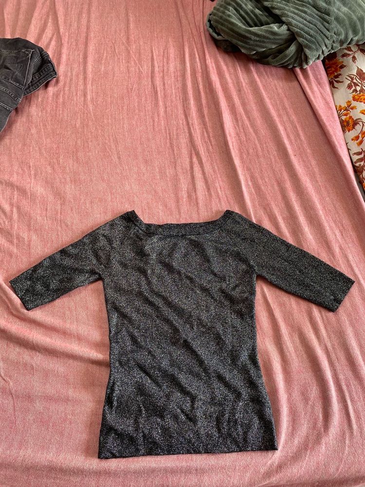 Sparkly Gray Top