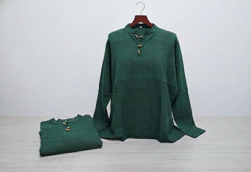 Stylish Green Long Sleeve Top